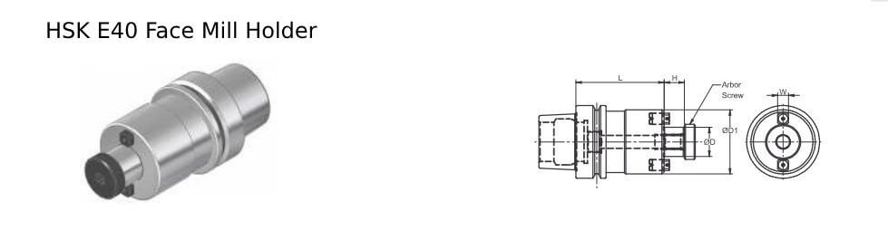 HSK-E 40 FMH 0.500 - 1.77 Face Mill Holder (Balanced to 2.5G 25000 RPM)